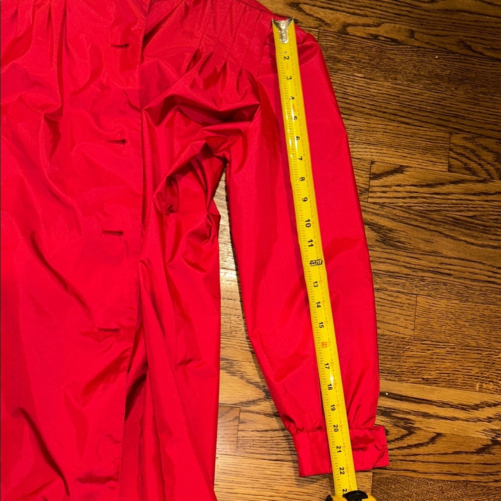 VINTAGE J. Gallery Red Button-Up Trench Coat Women’s Size 4 - Picture 8 of 8